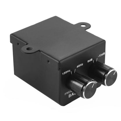 Universal Car Bass Amplifier Remote Level Control Knob Stereo RCA Input & Output