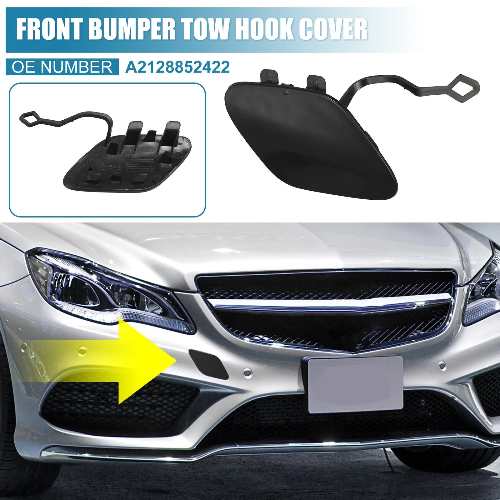 Front Right Tow Hook Cover Replacement for Mercedes-Benz E200 (2014–2016)