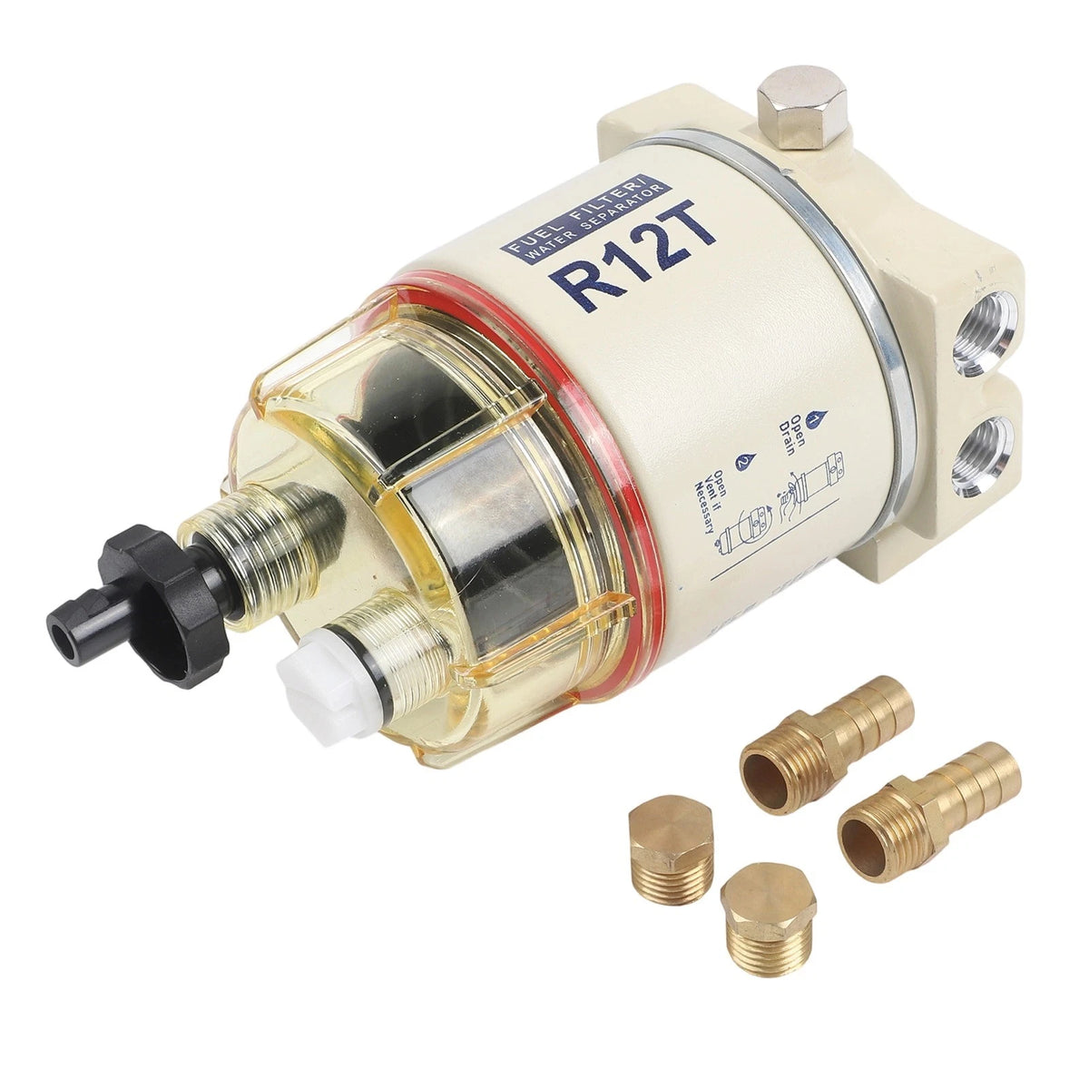 R12T Spin On Fuel Filter Water Separator for Marine Use (High Flow)