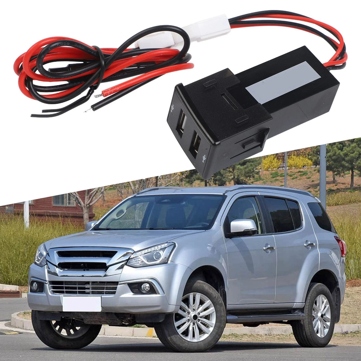 Dual Car Charger Adapter for Dash Switch (DC12V - DC24V)