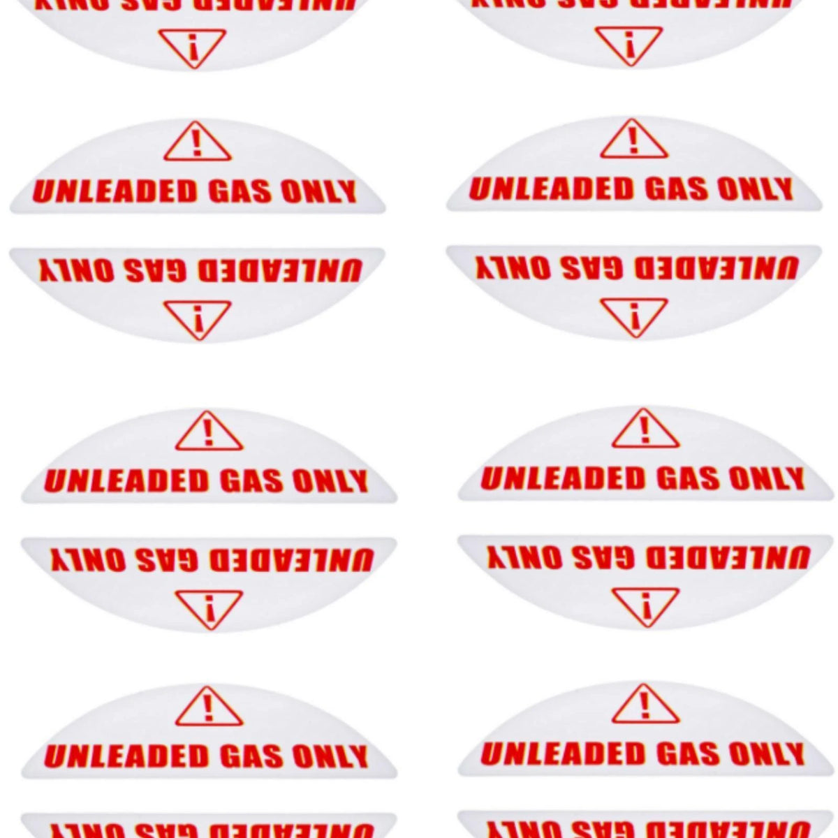 Set of 16 Unleaded Gas Only Stickers 0.82'' X 2.17''