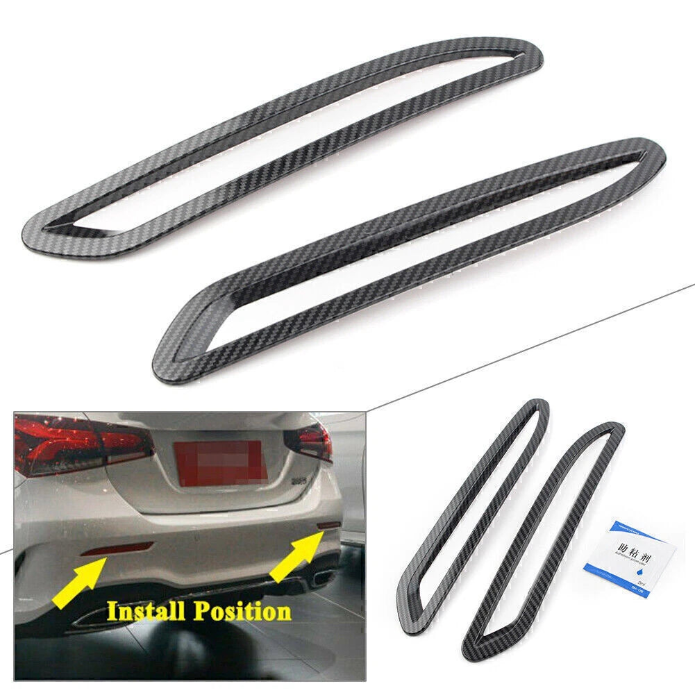Rear Fog Light Cover Trims for Benz A-Class A220 (2019–2020) Carbon Look