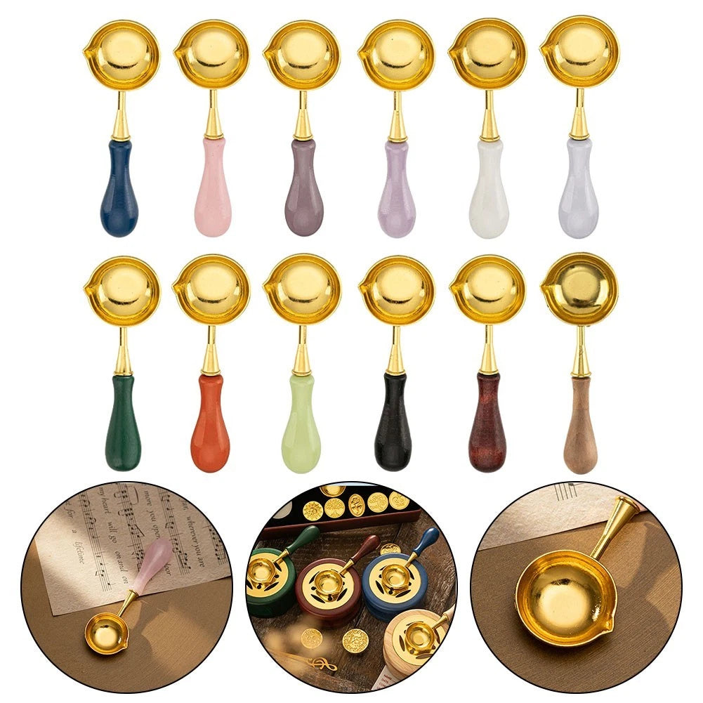 Wax Stamp Sealing Spoon with Wood Handle for Crafting