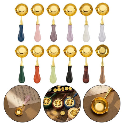 Wax Stamp Sealing Spoon with Wood Handle for Crafting