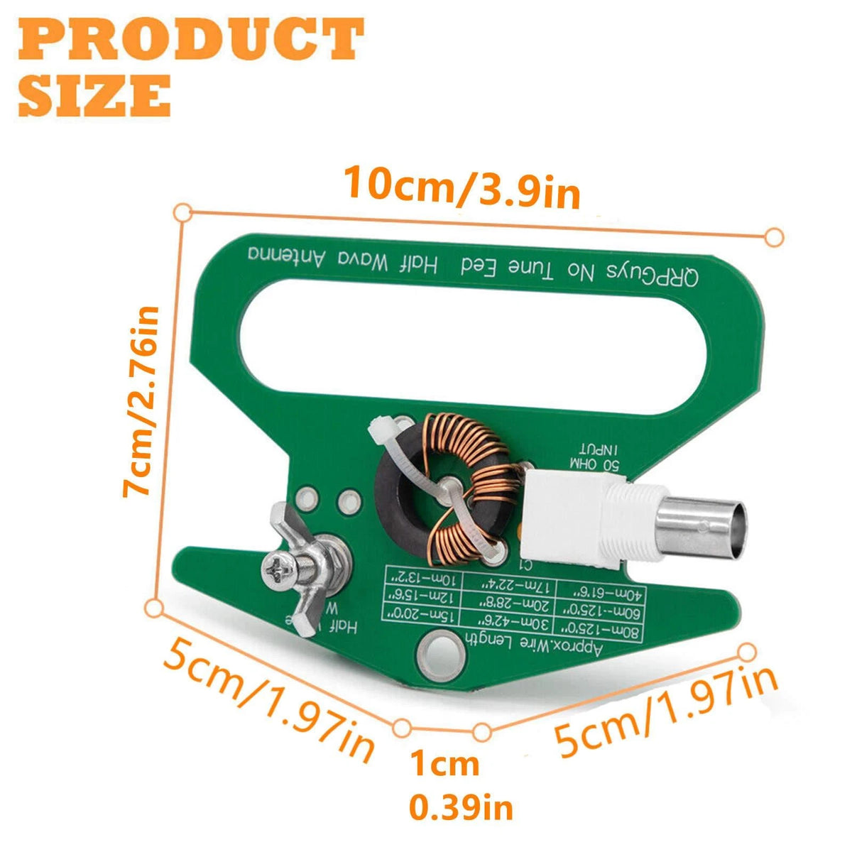 Portable 50 Ω No Tune End Fed Half Wave Antenna Kit SWR ≤ 1.2