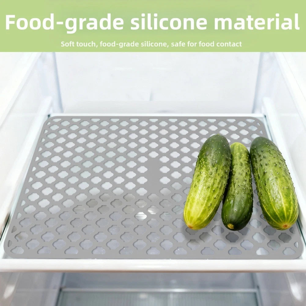 Silicone Refrigerator Shelf Liners Non Slip Washable for Kitchen Cabinets