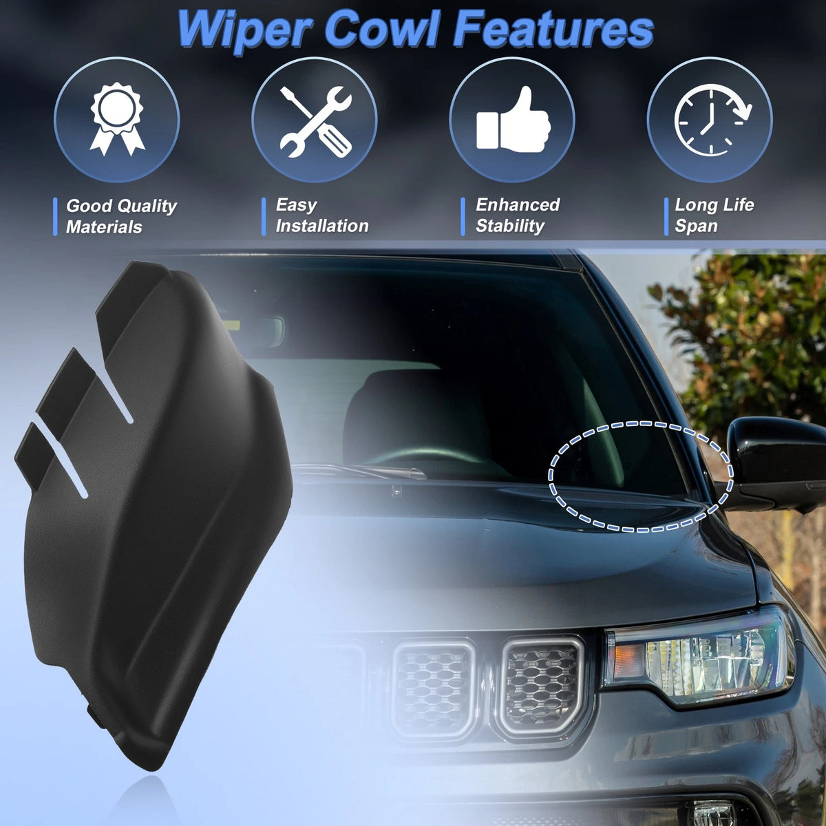 Windshield Cowl Replacement for Jeep Compass (2017–2023) 7AA47RXFAA/5UT 13RXFAB