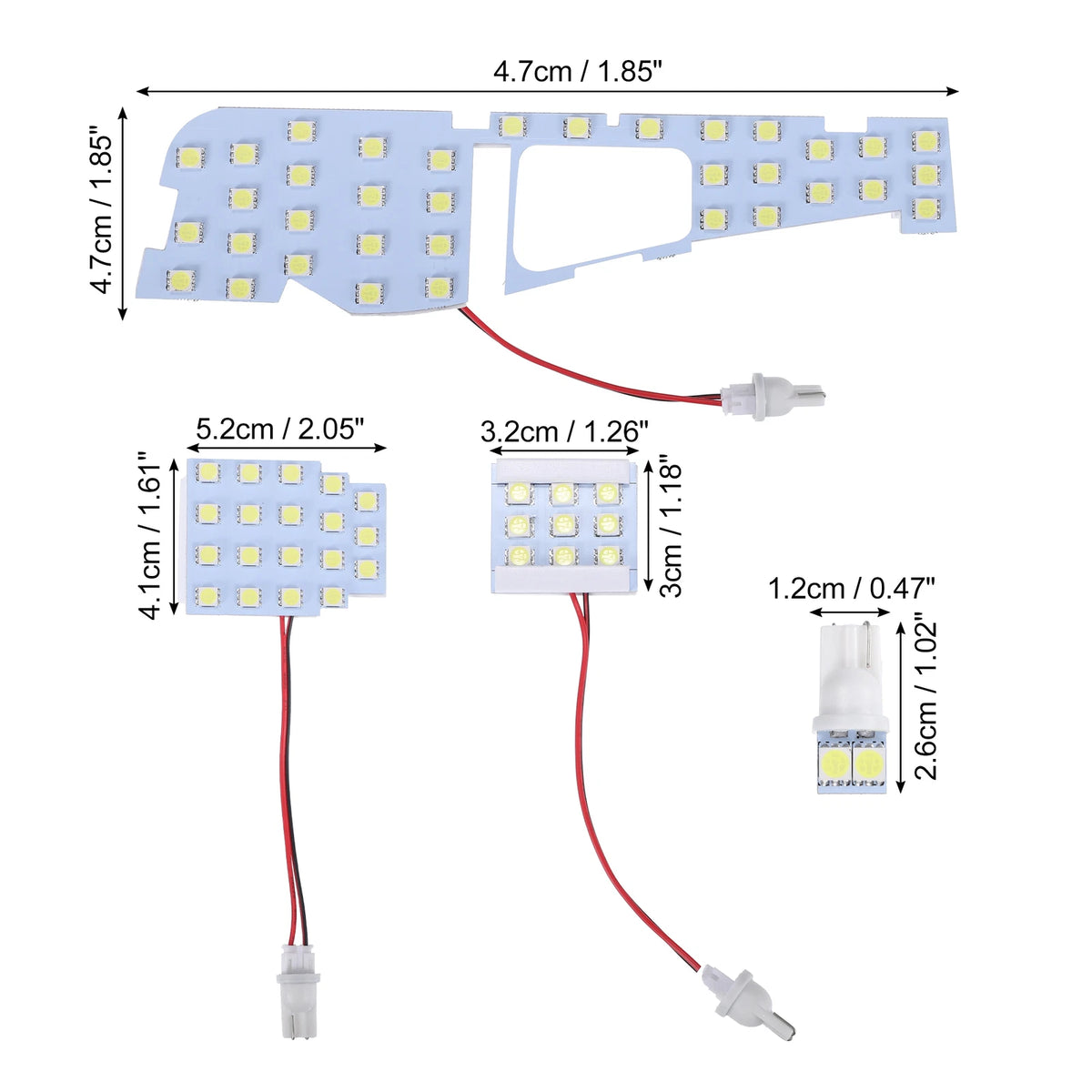 Set of 2 5050SMD 6000K Dome Lights for Toyota Alphard Vellfire (2015–2020)