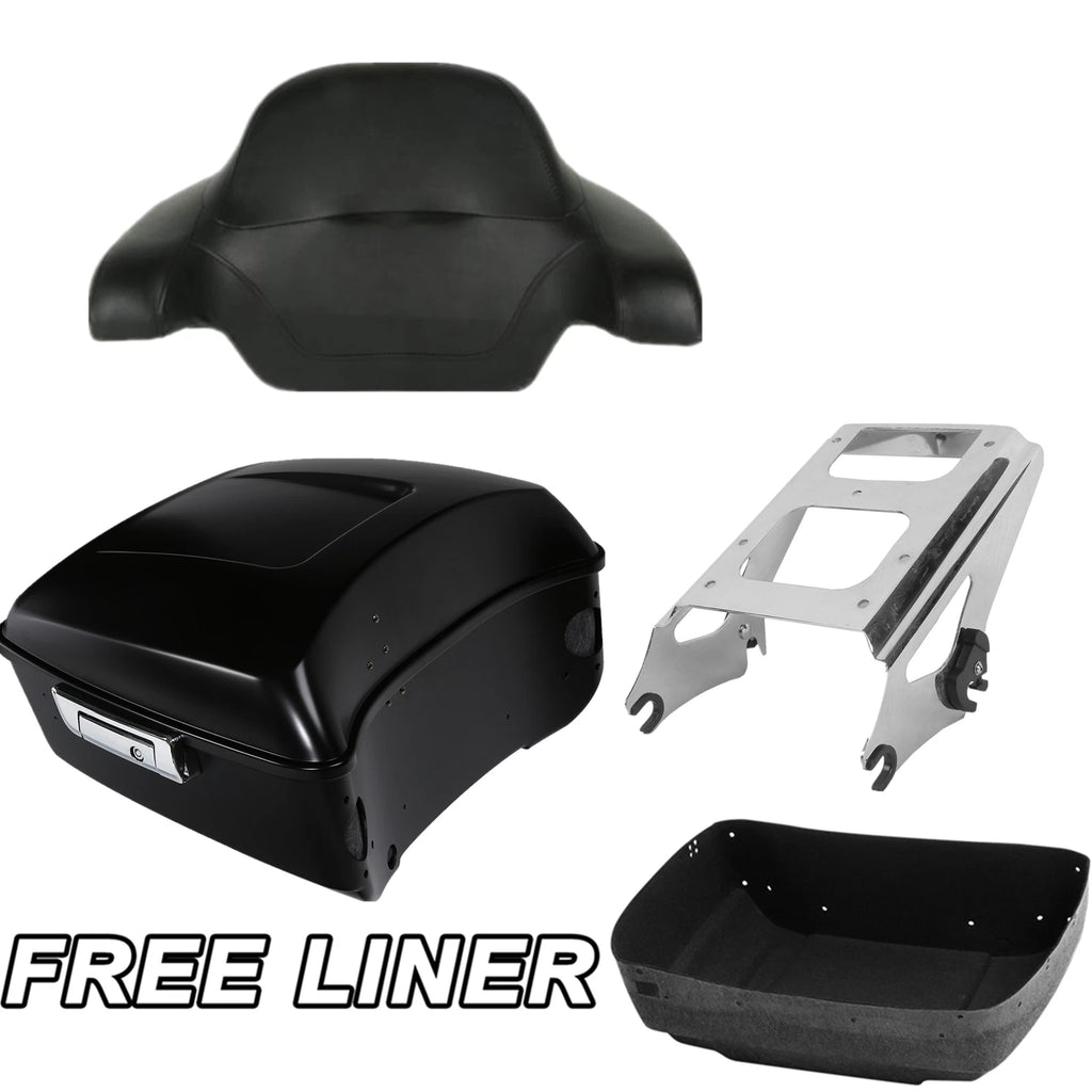 Matte Black Trunk Backrest Mount Rack for Harley Touring Road Glide (2009–2013)