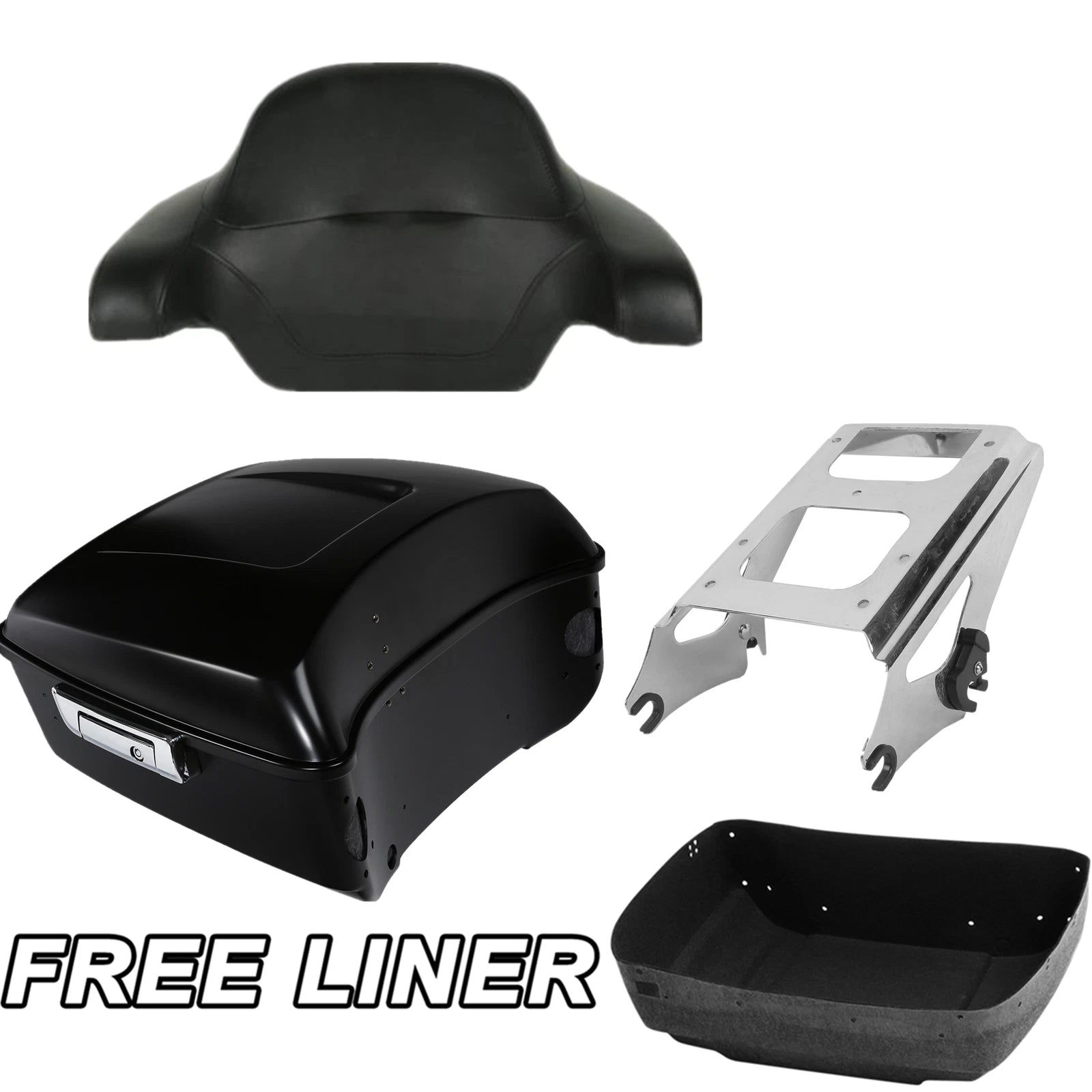 Matte Black Trunk Backrest Mount Rack for Harley Touring Road Glide (2009–2013)