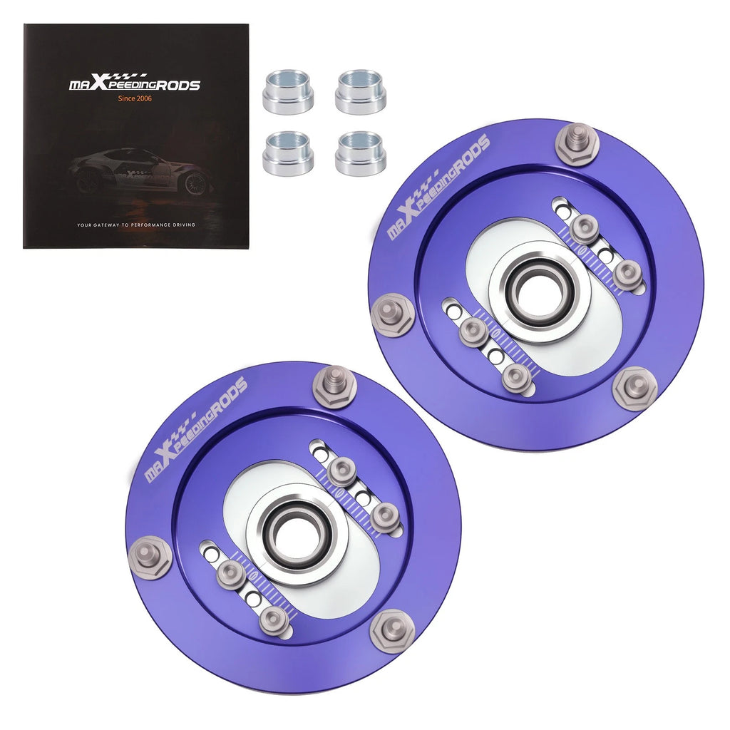 2X Front Top Mounts Camber Plates + Pillow Ball Bushing for BMW E46 (1999–2005)