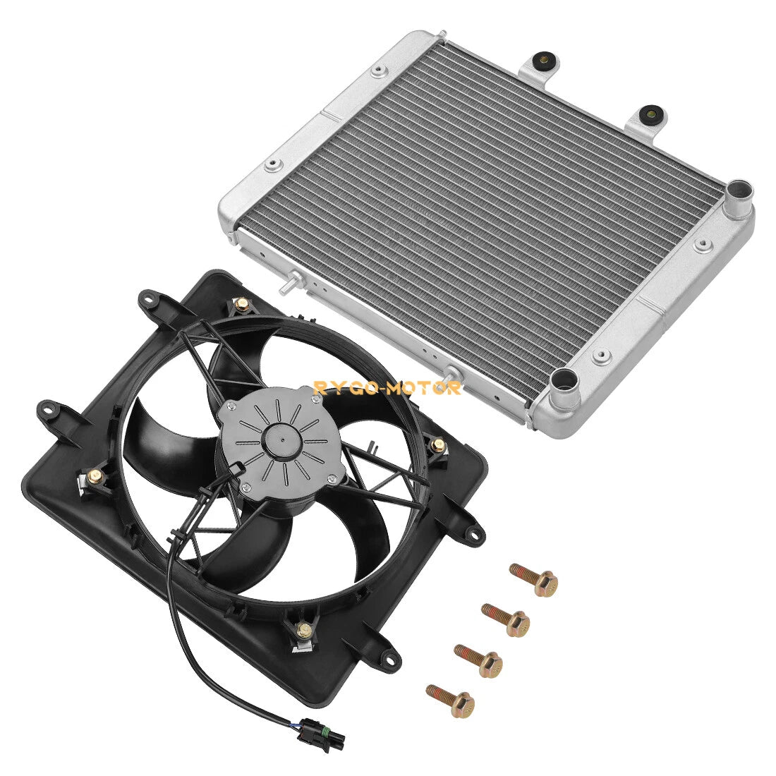 Aluminum Radiator & Cooling Fan for Polaris RZR 570 2012–2022, RZR 800 2008–2014