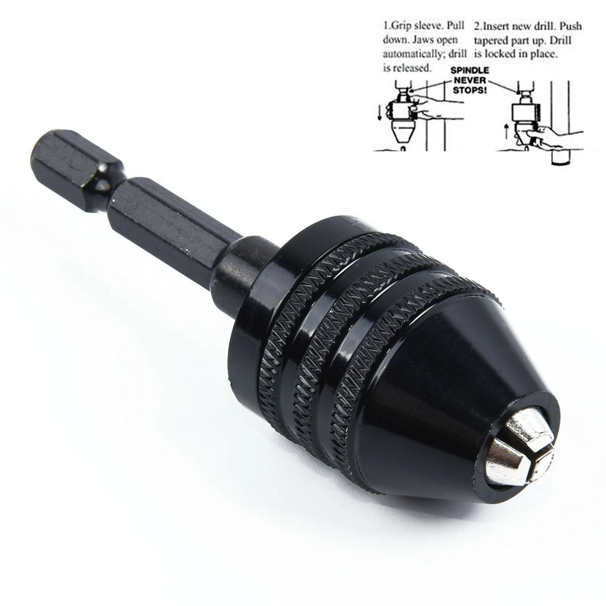 Mini Quick Release Drill Chuck 0.3-8mm for Cordless Screwdriver (0.3-8mm)