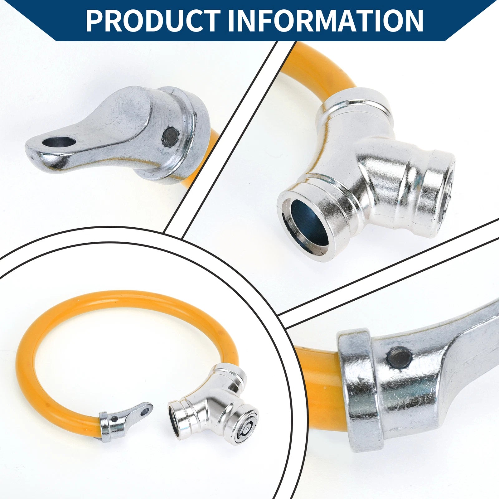 Bicycle Lock Portable Ring Cable Anti-Theft Mini Lock (1 Pc) - Orange