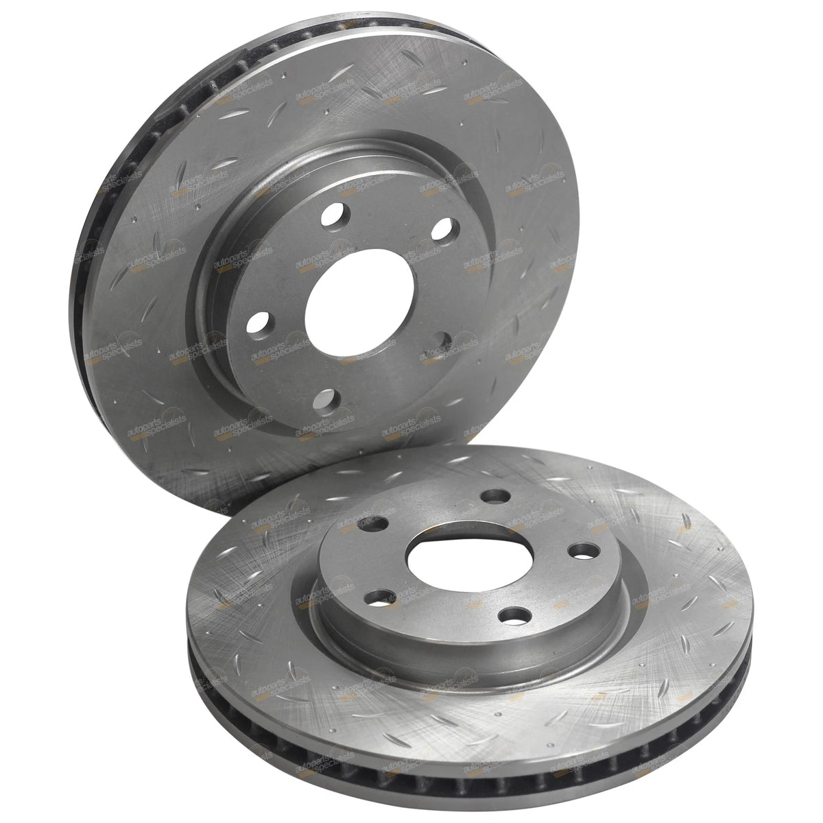 Front Drilled & Slotted Brake Rotors + Bendix GCT Pads for VE VF V6 Commodore (2013–2017)
