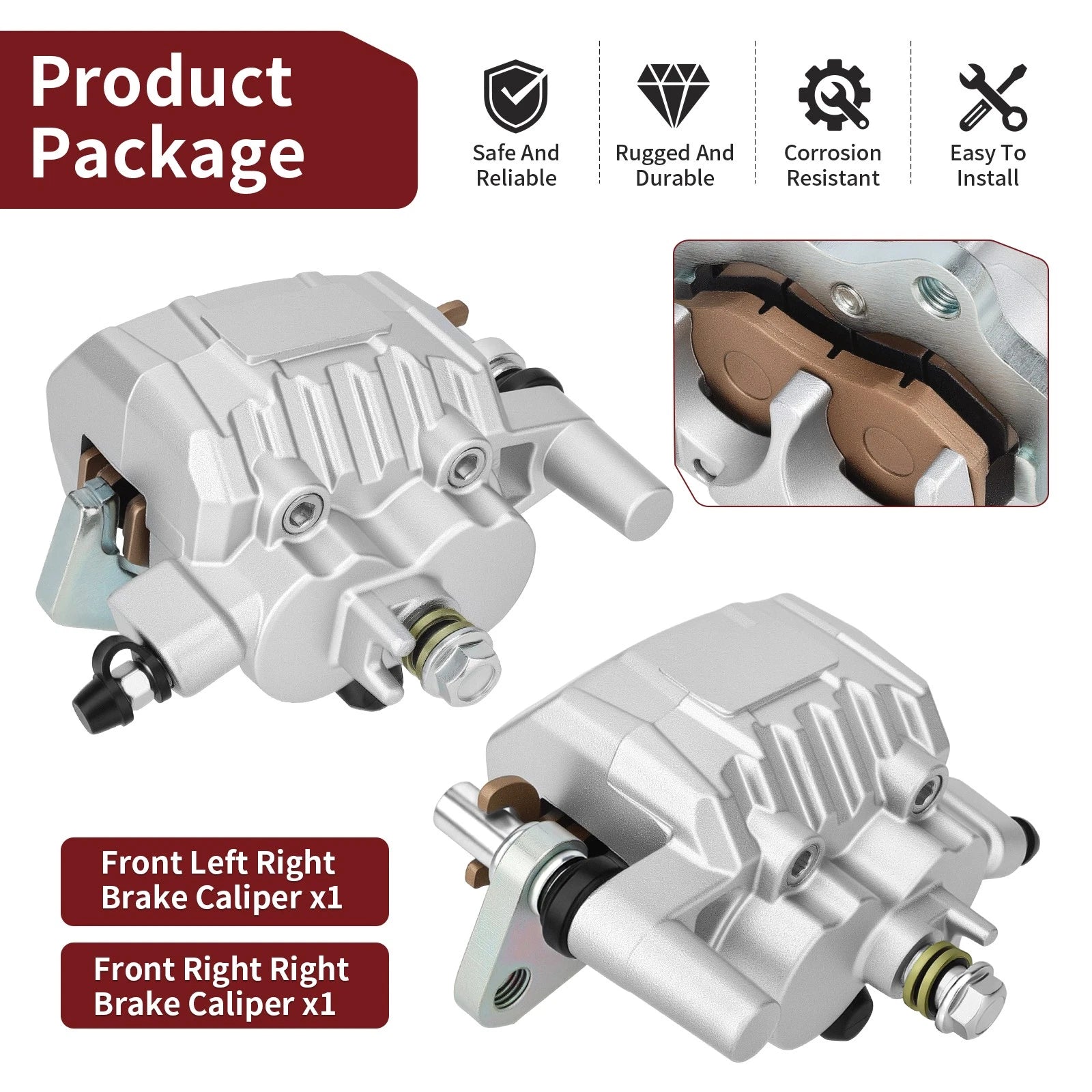 Set of 2 Front Brake Calipers for Kawasaki Mule PRO-MX KAF700 EPS (2019–2024)