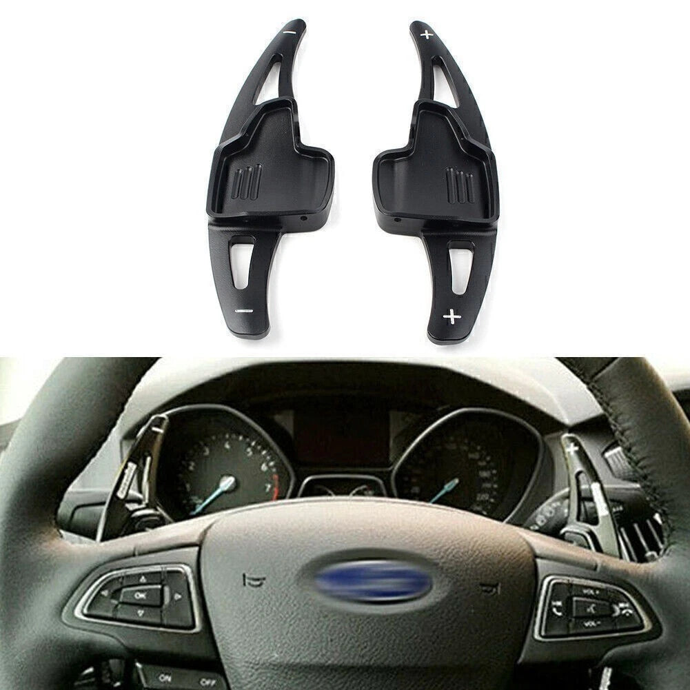 2X Black Shift Paddle Shifter Extension for Ford Focus (2015–2017) & Escape (2017–2019)