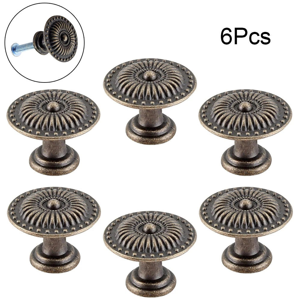 6X Vintage Door Pull Handle Knob for Cupboard Cabinet Drawer (30mm)