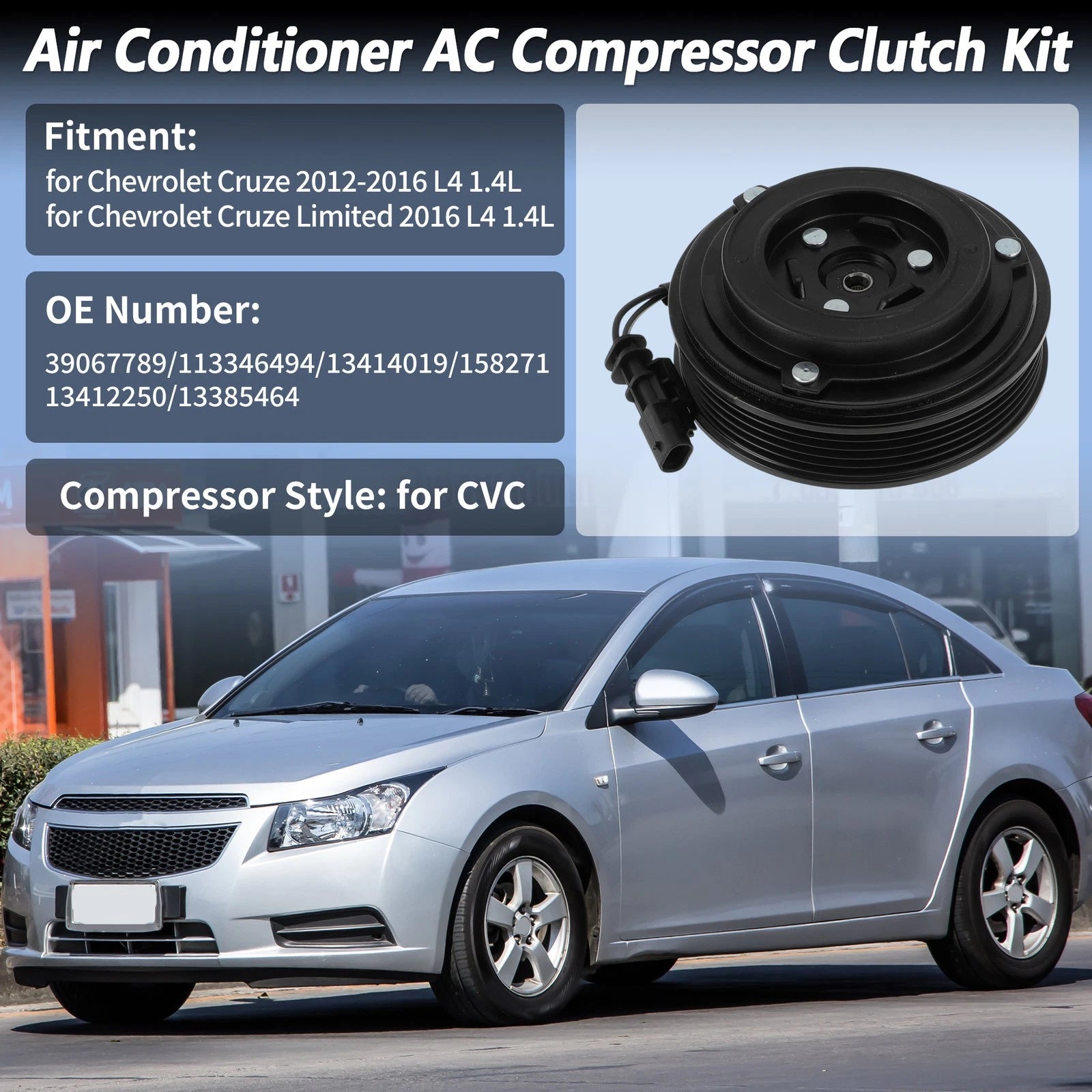 Air Conditioner AC Compressor Clutch Kit for Chevrolet Cruze (2012–2016)