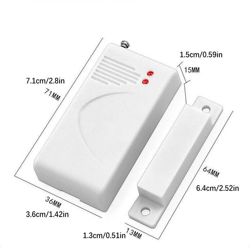 Wireless Door Window Alarm Sensor for Universal Use (433MHz Code 1527)
