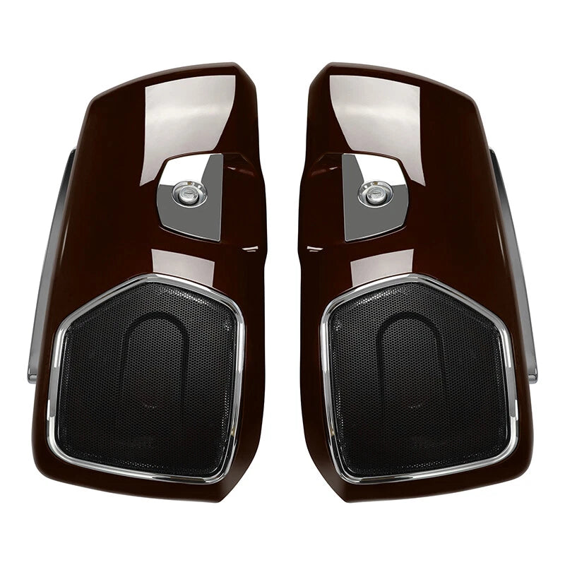 Saddlebag Speaker Cutouts Grills for Indian Chieftain (2019–2025) Dark Walnut