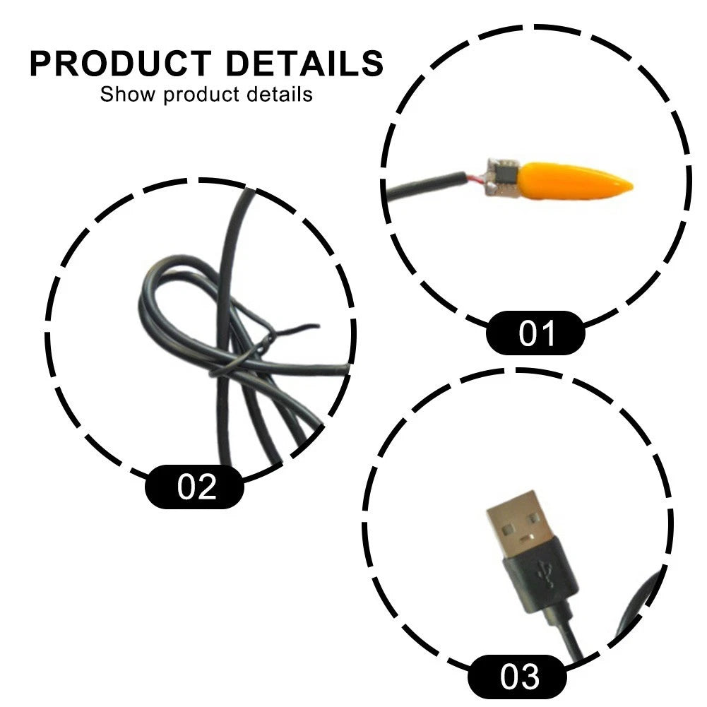 USB 5V LED Flame Lamp for Camping Decor (Portable Ambient Light)