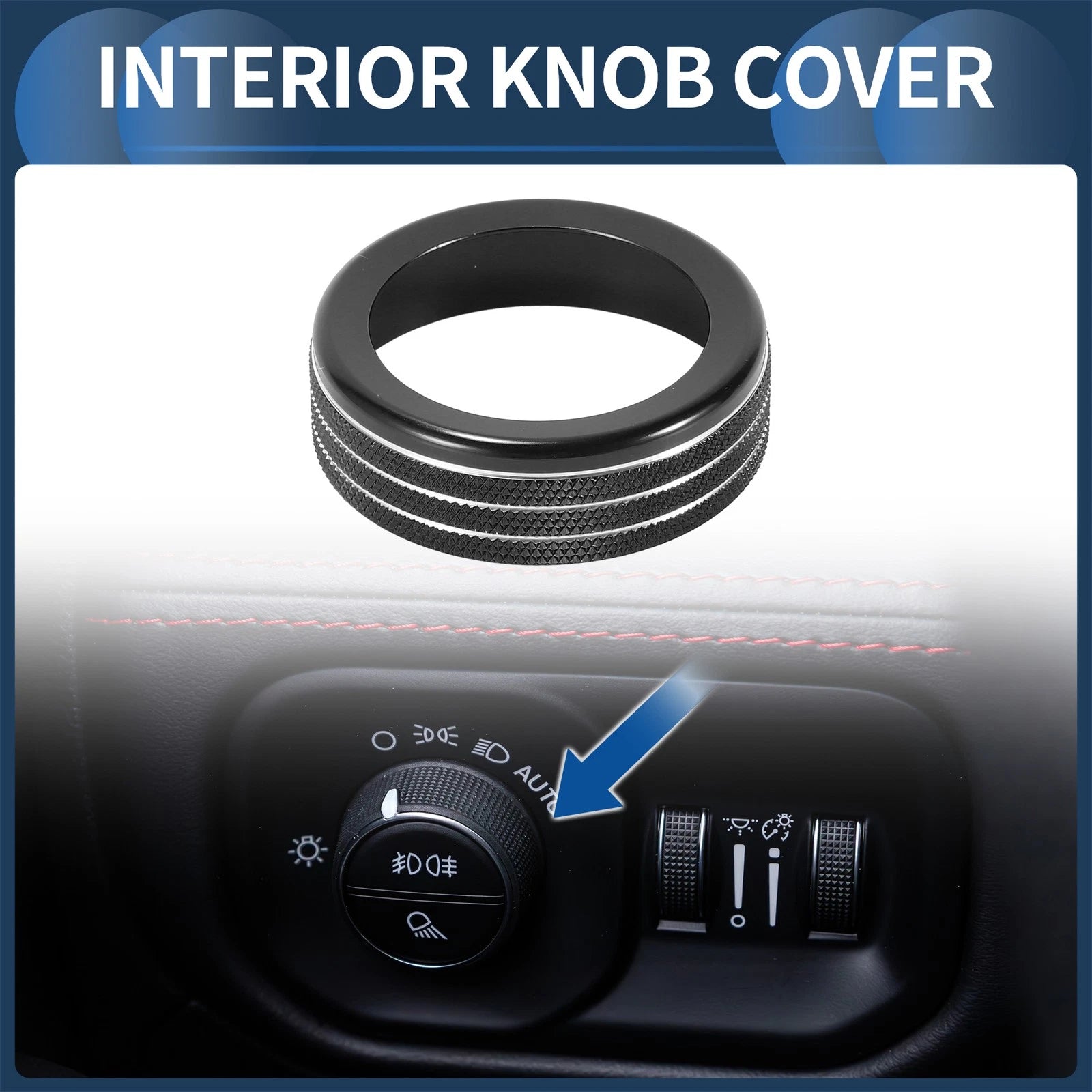 Fog Light Switch Knob Cover Ring Replacement for Dodge Ram (2018–2022)