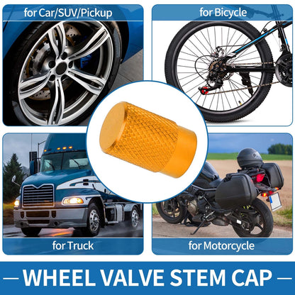 Tire Valve Stem Caps Set Replacement for Car SUV Truck Bike RV (4-Pack)