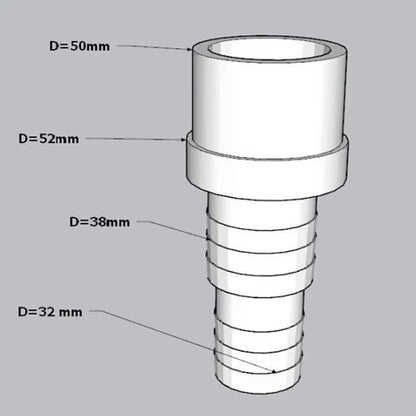 Pool Pump Hose Adaptor Connector for 32mm 38mm Inner Diameter Hose