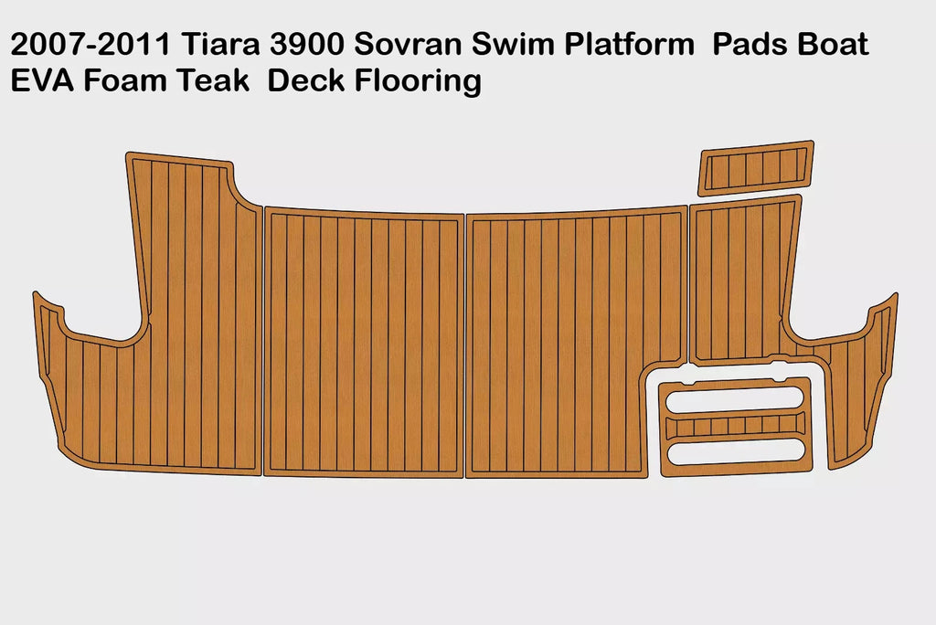 Swim Platform Pads for Tiara 3900 Sovran (2007–2011) - EVA Foam Teak Deck