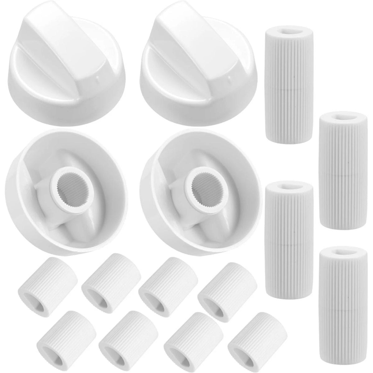 Set of 4 Universal Stove Knobs + 12 Adapters for Oven Range Replacement