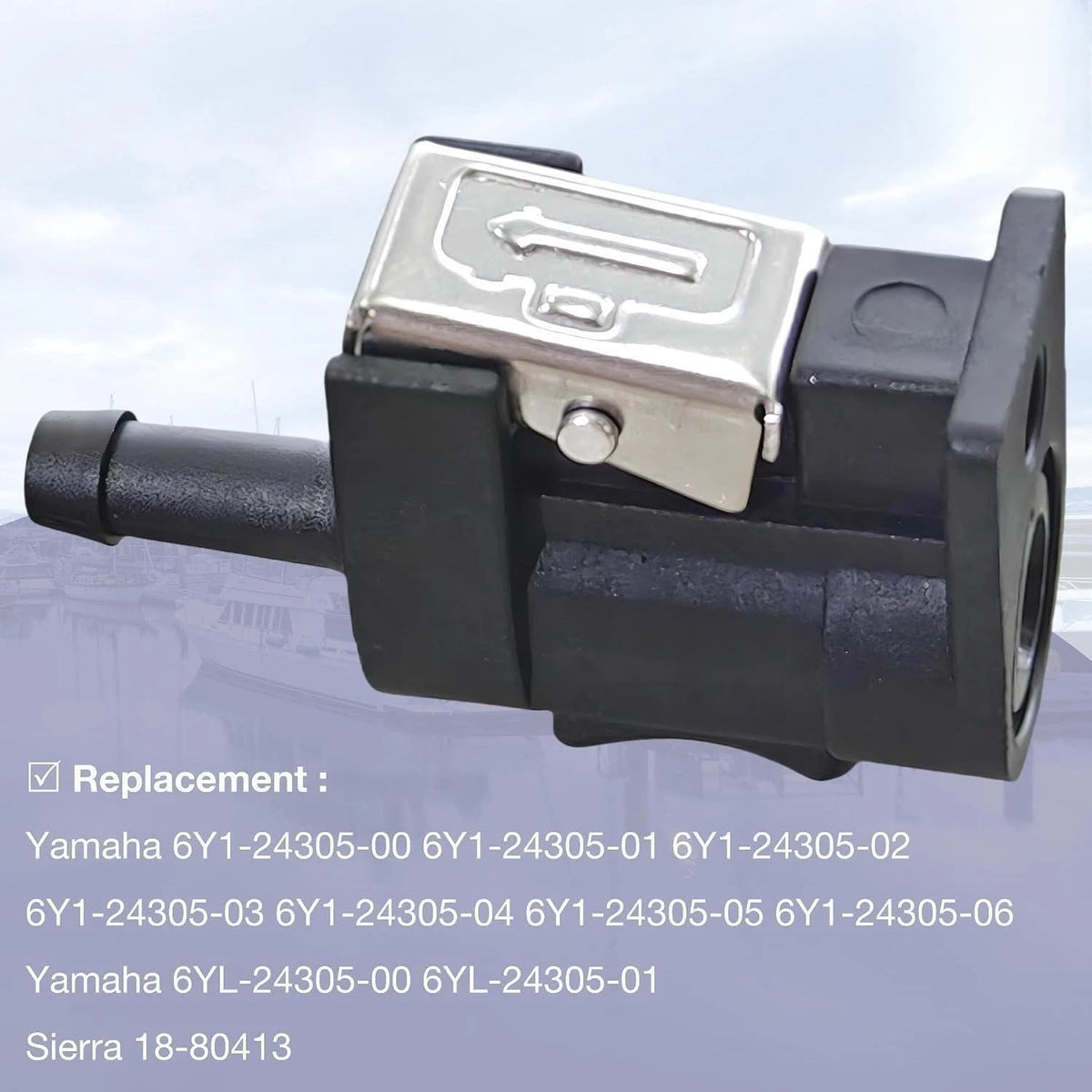 1/4" Tank Engine Fuel Pipe Joint for Yamaha 9.9-90 HP (6Y1-24305)