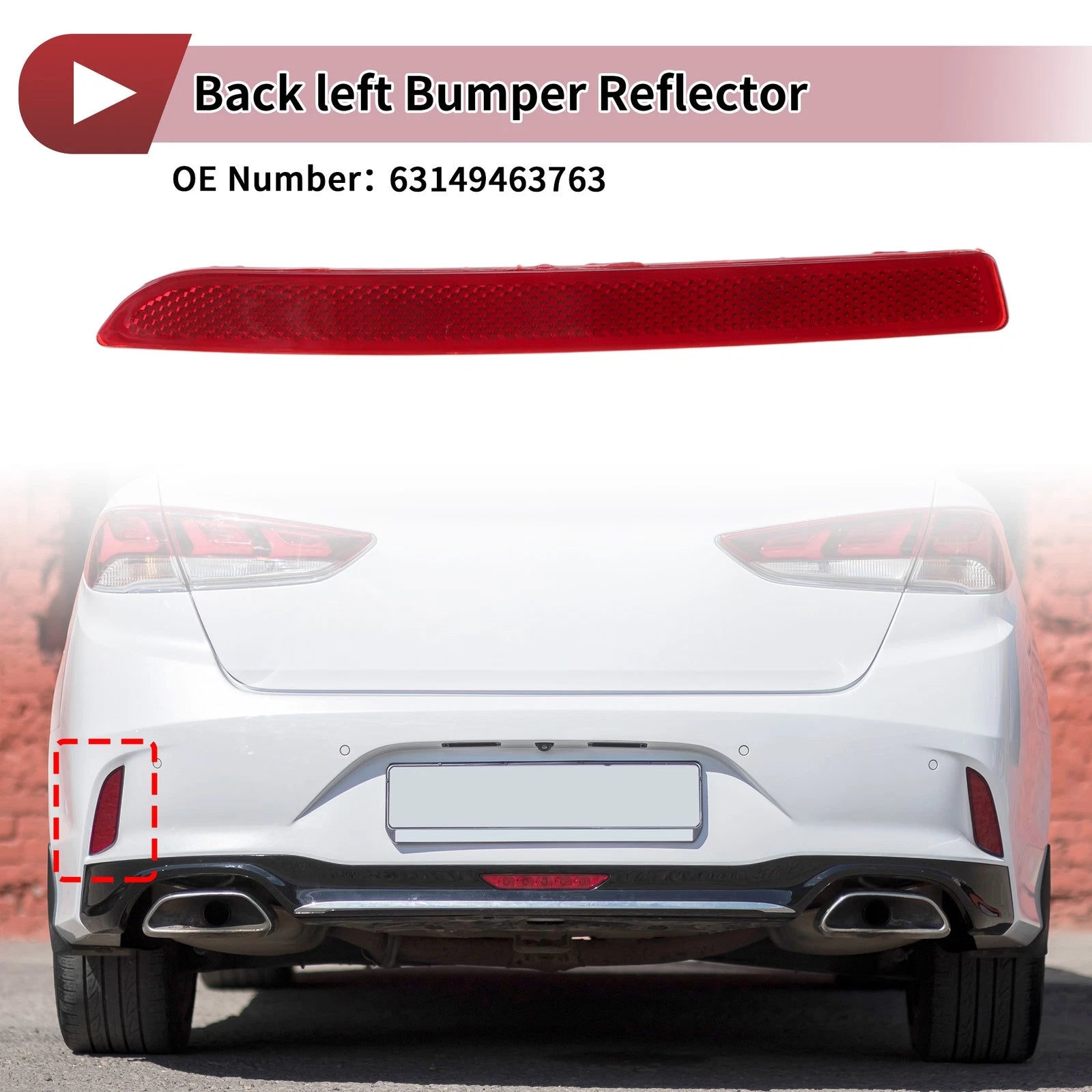 Rear Left Bumper Reflector Replacement for BMW 530i (2021–2023)