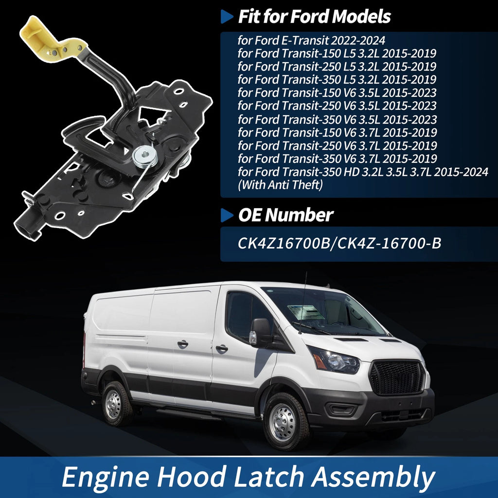 Engine Hood Latch Assembly for Ford Transit-150 2015–2019