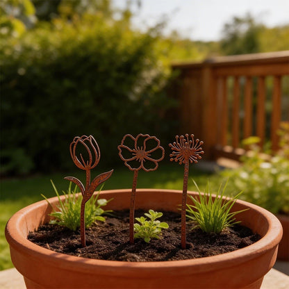 6-Piece Flower Stake Yard Decor (25.4cm Length)