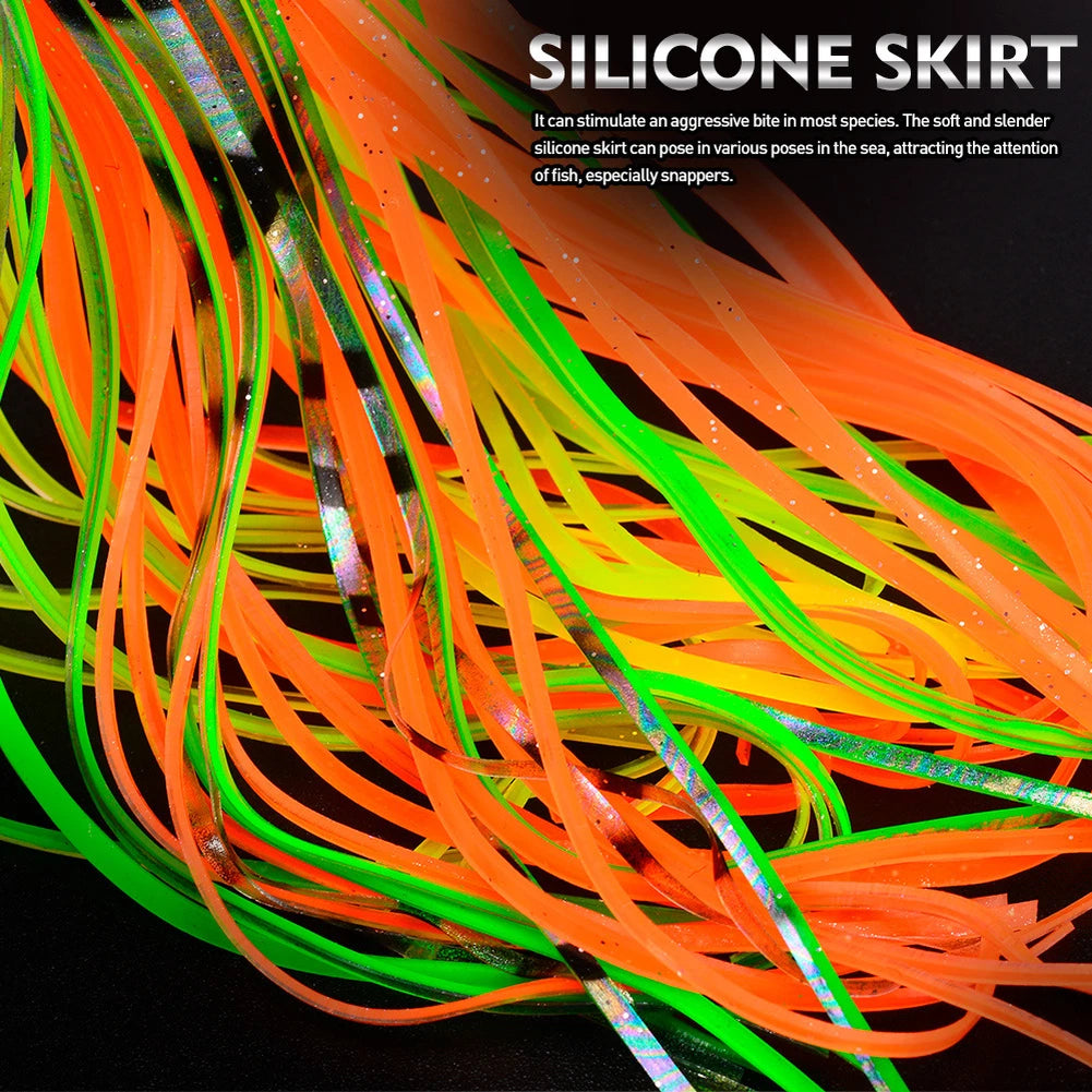 Silicone Squid Skirt Trolling Bait 6in 9in for Tuna Mackerel