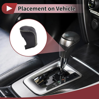 Gear Shift Knob Cover Replacement for Hyundai Sonata (2011–2014) Faux Leather
