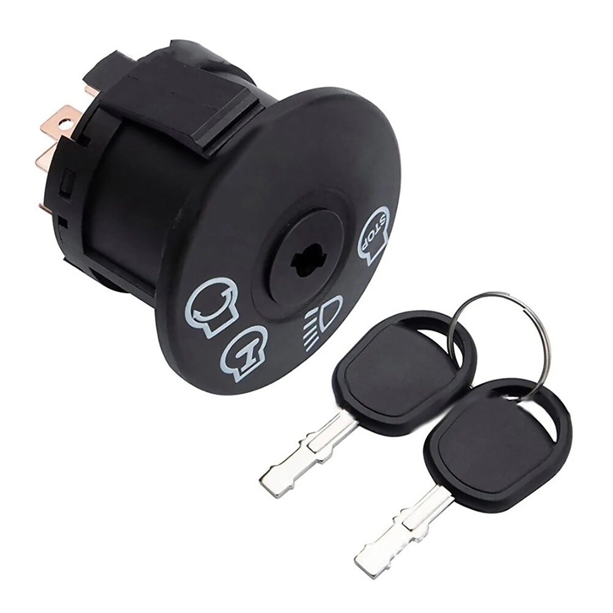 1 PC 7 Pins Black Starter Ignition Switch with 2 Keys for John Deere 155C/L100