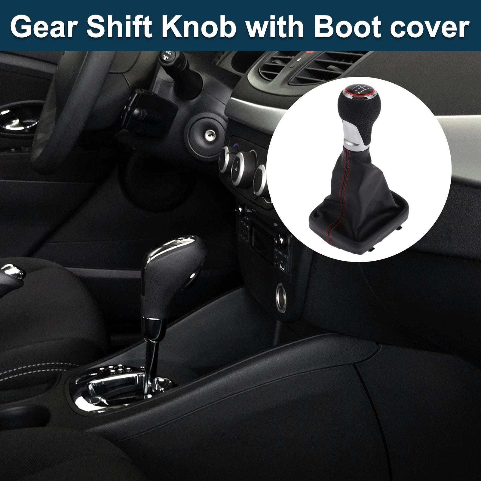 6 Speed Gear Shift Knob with Boot Dust Cover for Audi A3 S3 2003–2013