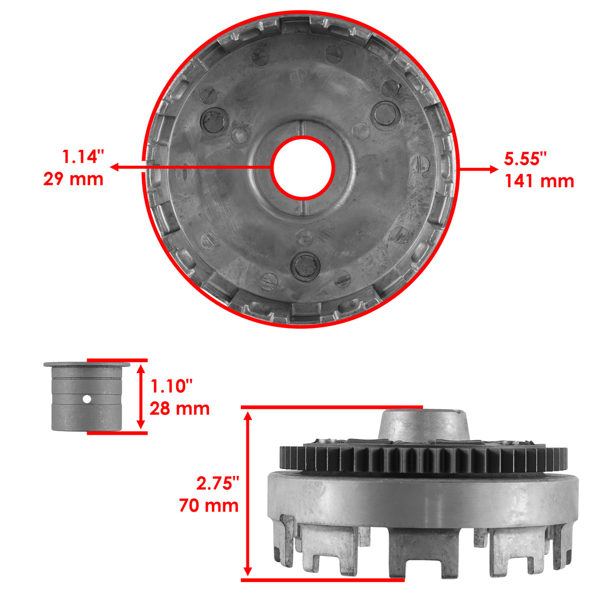 Clutch Outer Basket and Plates Kit for Honda Rancher 420 TRX420FM (2007–2023)