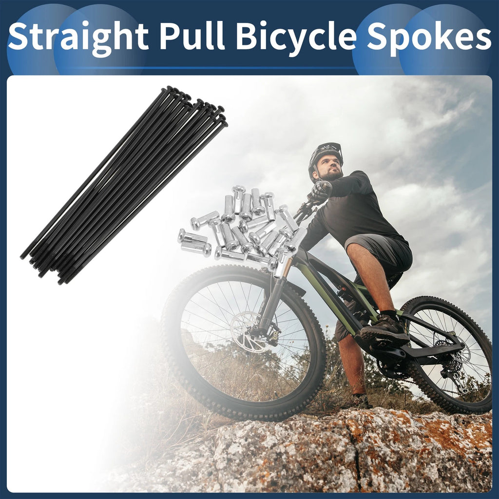 14G Straight Pull Bicycle Spokes 97mm Carbon Steel Black for Set