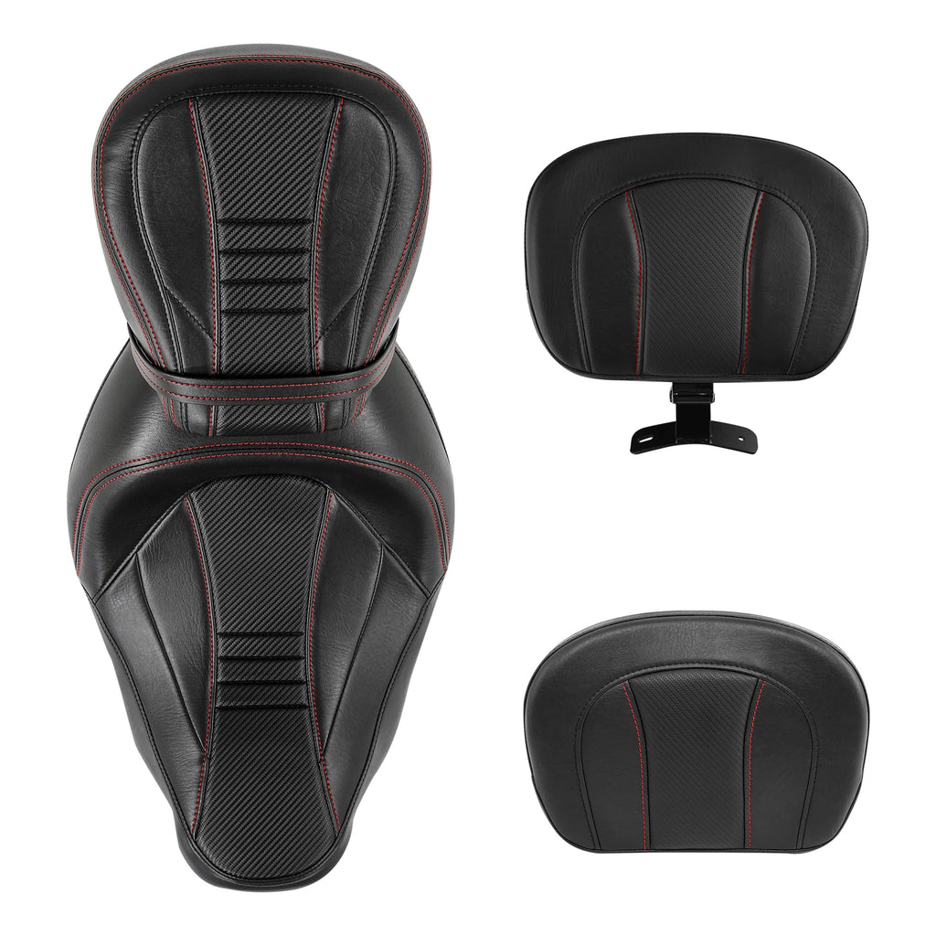 Low-Profile Seat with Backrest for Harley Touring (2009–2023)