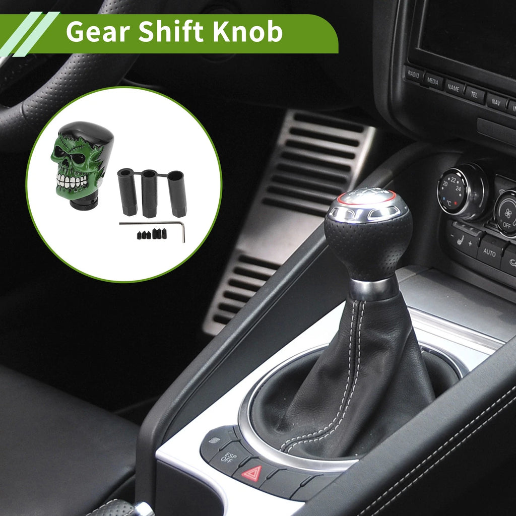 Skull Shift Knob with 3 Adapters for Universal Vehicles (Automatic/Manual)