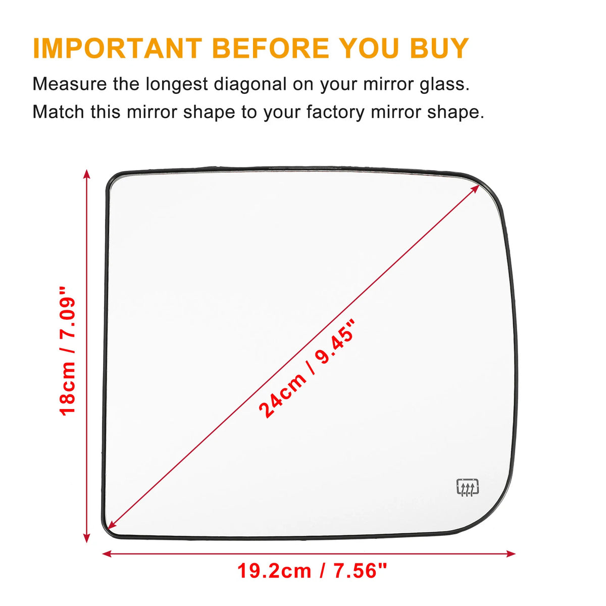 Left Side Towing Mirror Glass for Dodge Ram 1500 2500 3500 (No. 68067727AA)