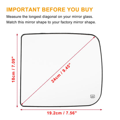 Left Side Towing Mirror Glass for Dodge Ram 1500 2500 3500 (No. 68067727AA)