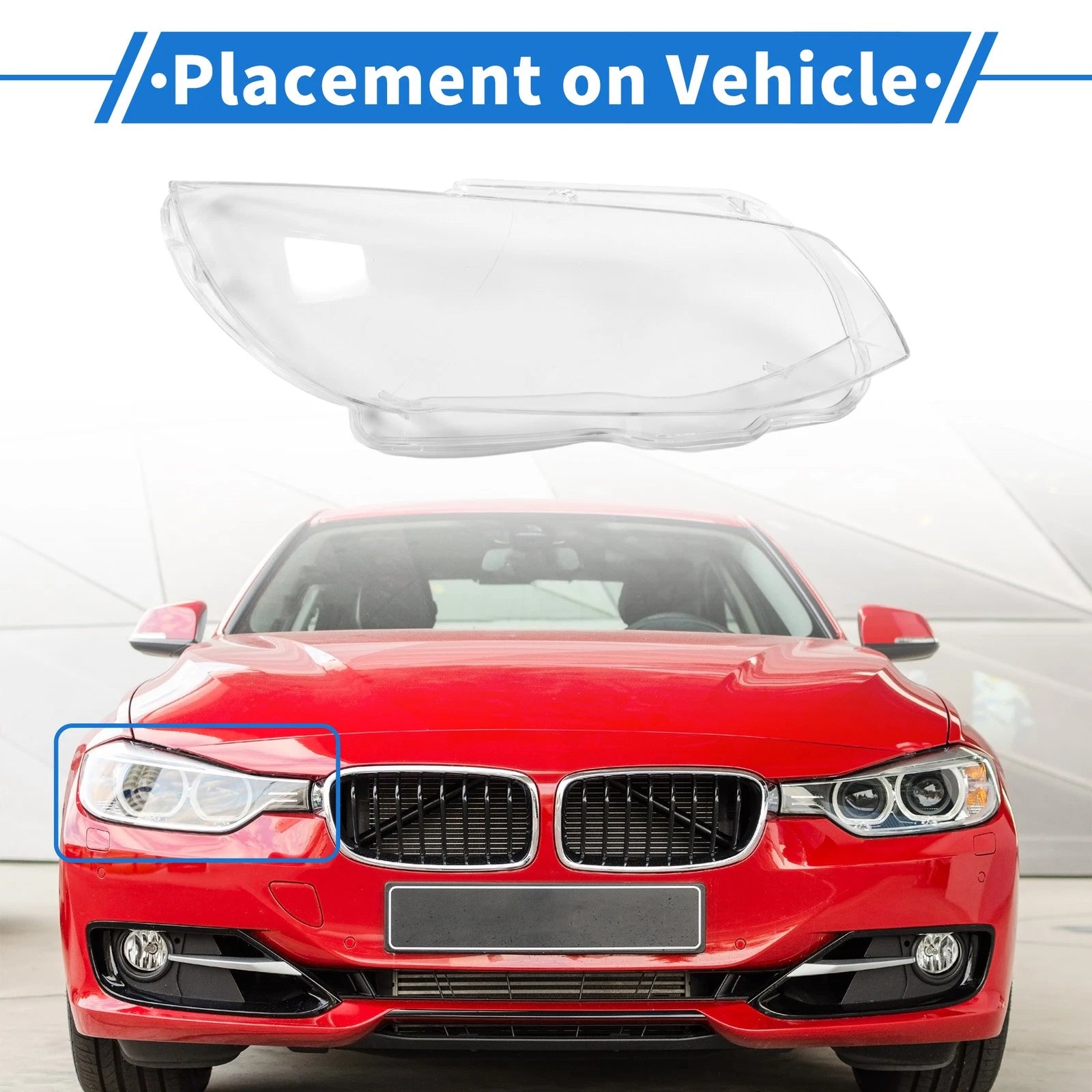 Front Right Headlight Lens Cover Replacement for BMW 3 Series Coupe (2006–2012)