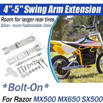 Swing Arm Extension Kit for Razor MX/SX MX500 MX650 SX500 (4"-5")