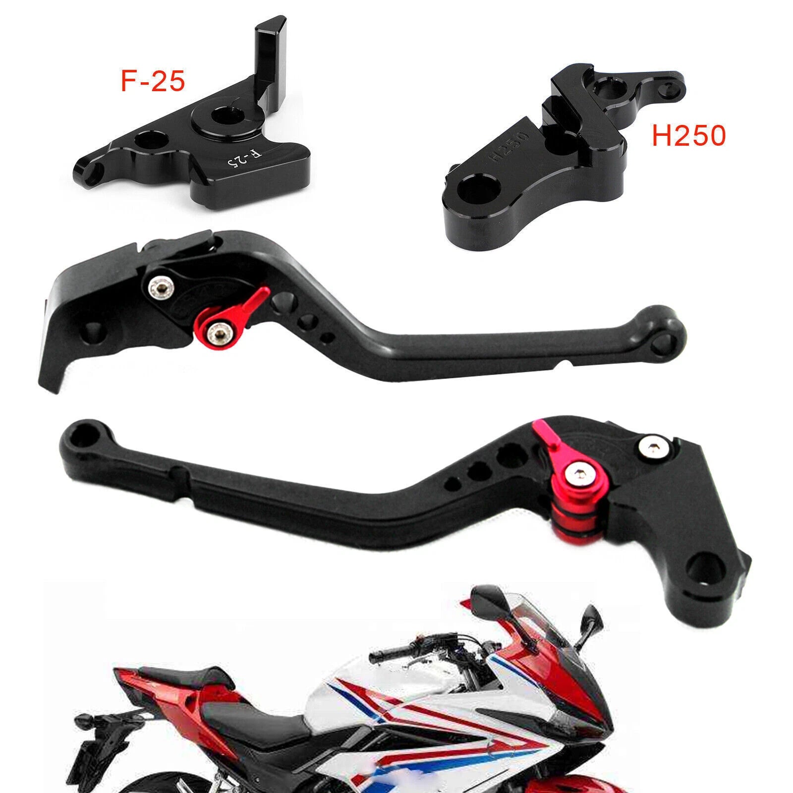 Long Clutch Brake Lever for Honda CBR500R (2013–2015) CBR300RR CB300F (2014–2016) Black T9