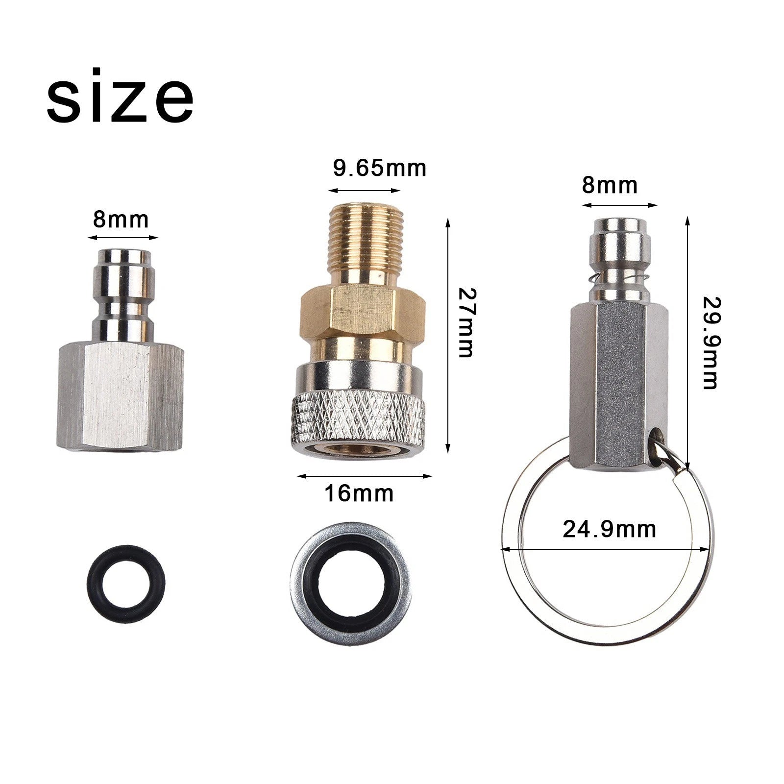 1/8 Connect Adapter Quick Connect Fitting Connector 300 Bar Pressure