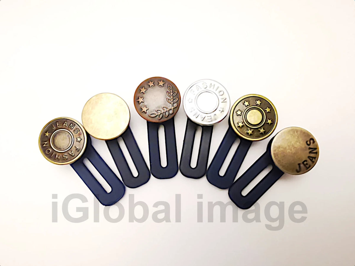 3 Pcs Metal Retractable Button Buckle for Jeans Waist Band